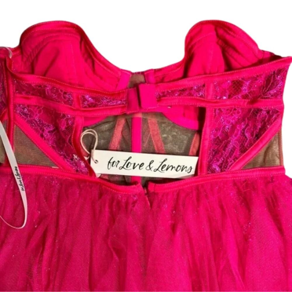 For Love & Lemons X REVOLVE Bustier Mini Dress in Pink NWT Size Small - Picture 5 of 5